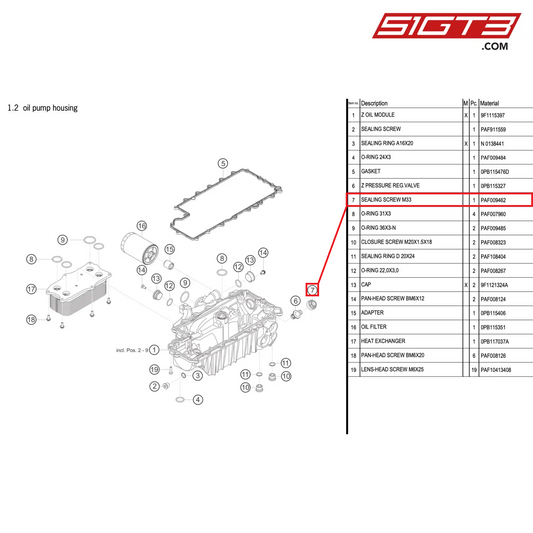 SEALING SCREW M33 - PAF009462 [PORSCHE 992.1 GT3 R]