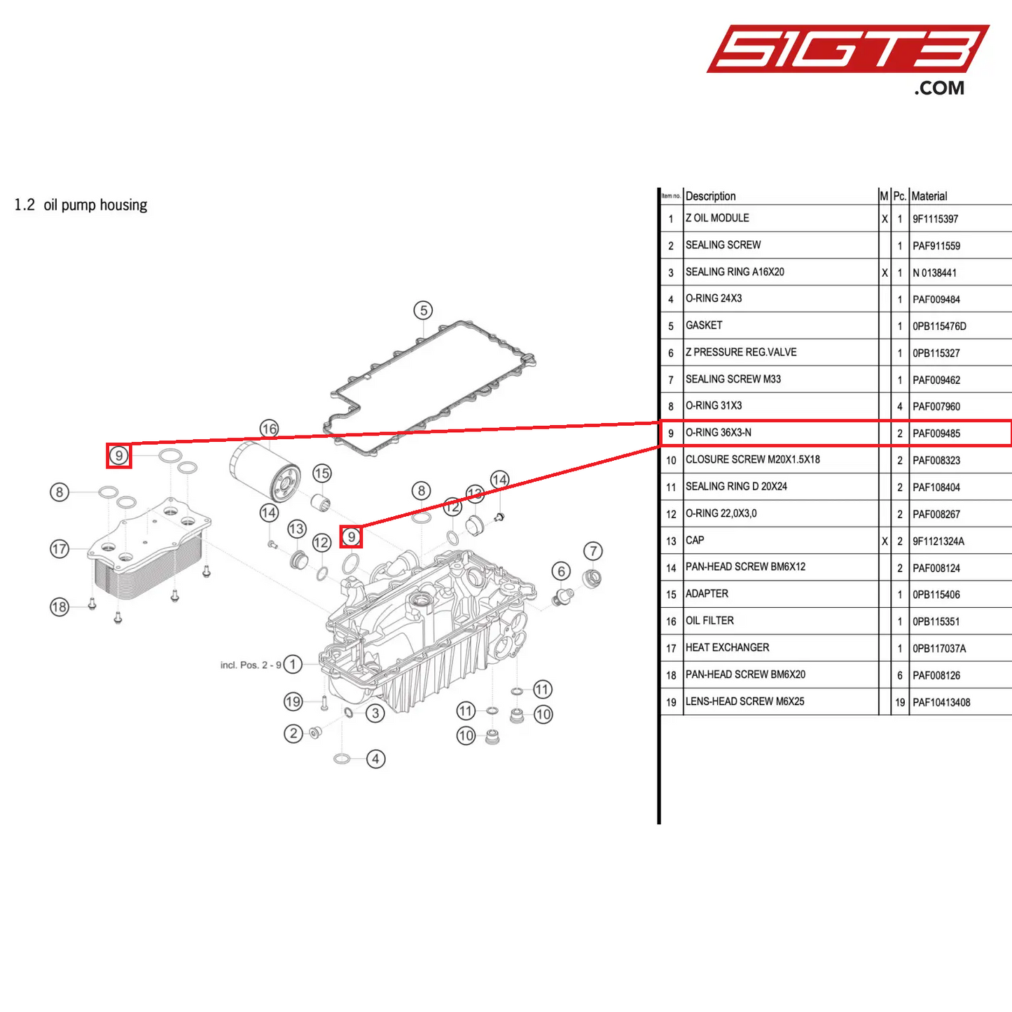 O-RING 36X3-N - PAF009485 [PORSCHE 992.1 GT3 R]