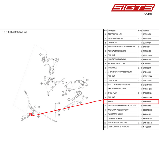 SLEEVE - PAF009594 [PORSCHE 992.1 GT3 R]