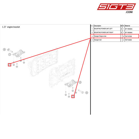 Hexagon flange screw - PAF107838 [PORSCHE 992.1 GT3 Cup]