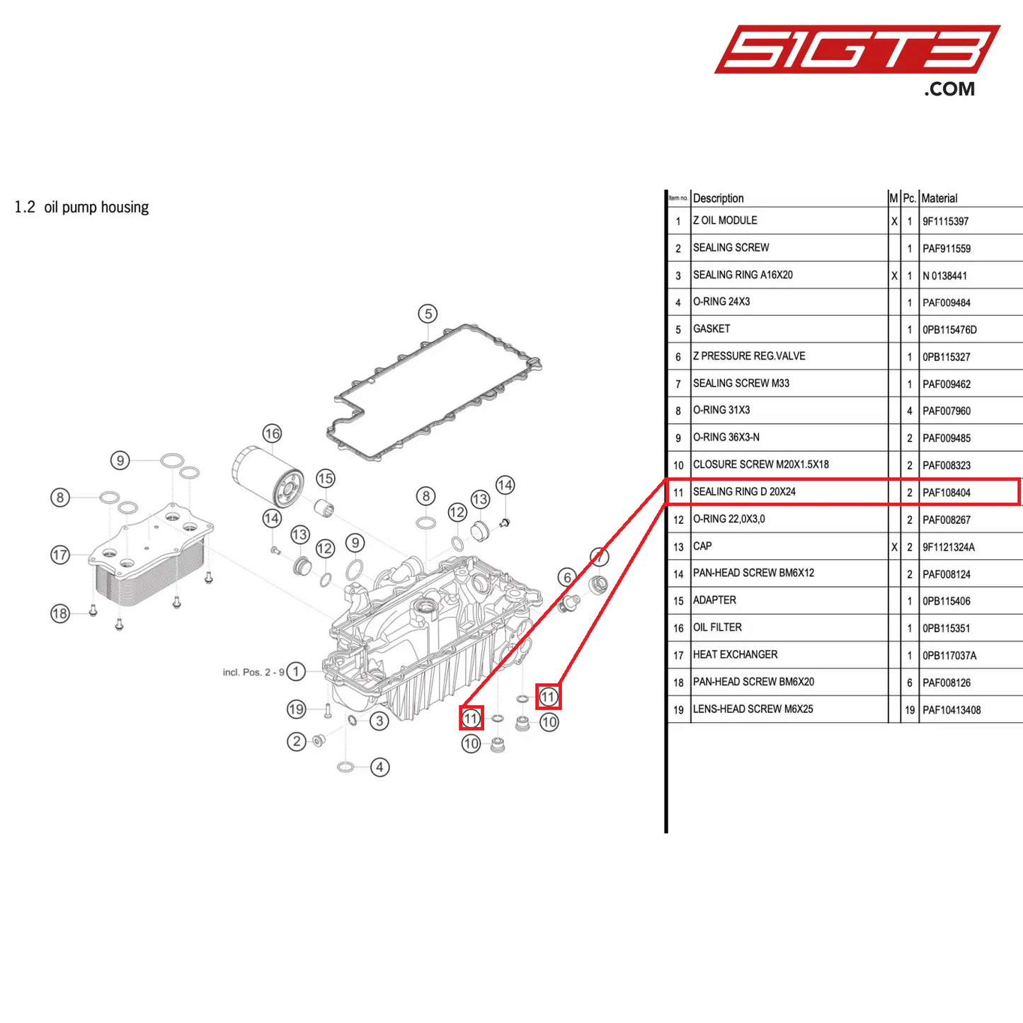 SEALING RING D 20X24 - PAF108404 [PORSCHE 911 GT3 R Type 992 (GEN 1)]