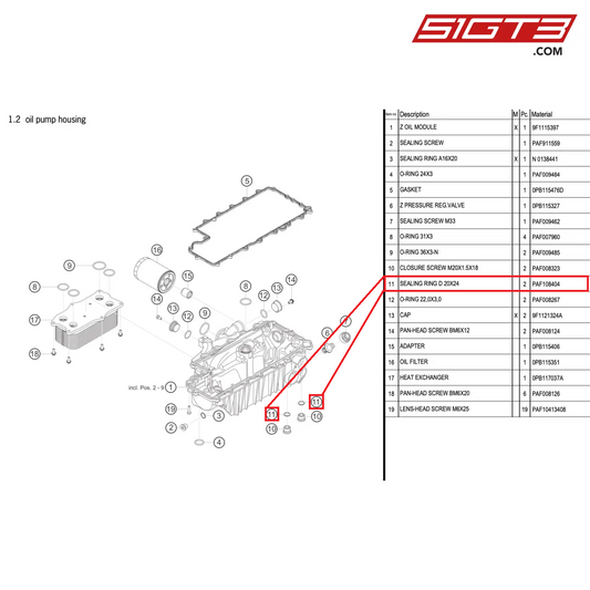 SEALING RING D 20X24 - PAF108404 [PORSCHE 992.1 GT3 R]