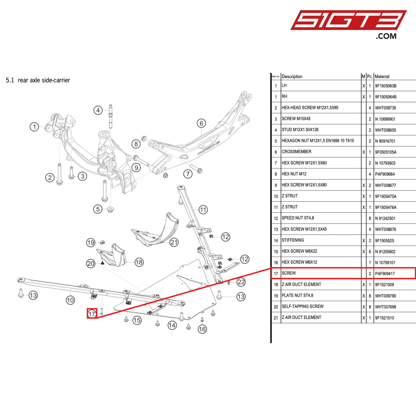 SCREW - PAF909417 [PORSCHE 911 GT3 Cup Type 992]