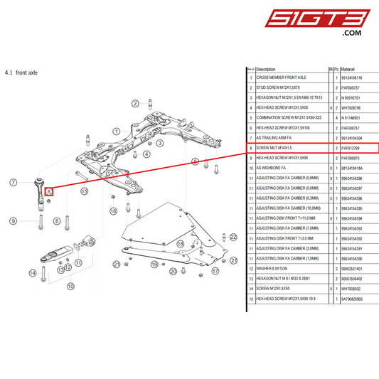 STUD BOLT M10X48,8 10.9 ZL 26B1* - 99906112101 [PORSCHE 718 Cayman GT4 Clubsport]