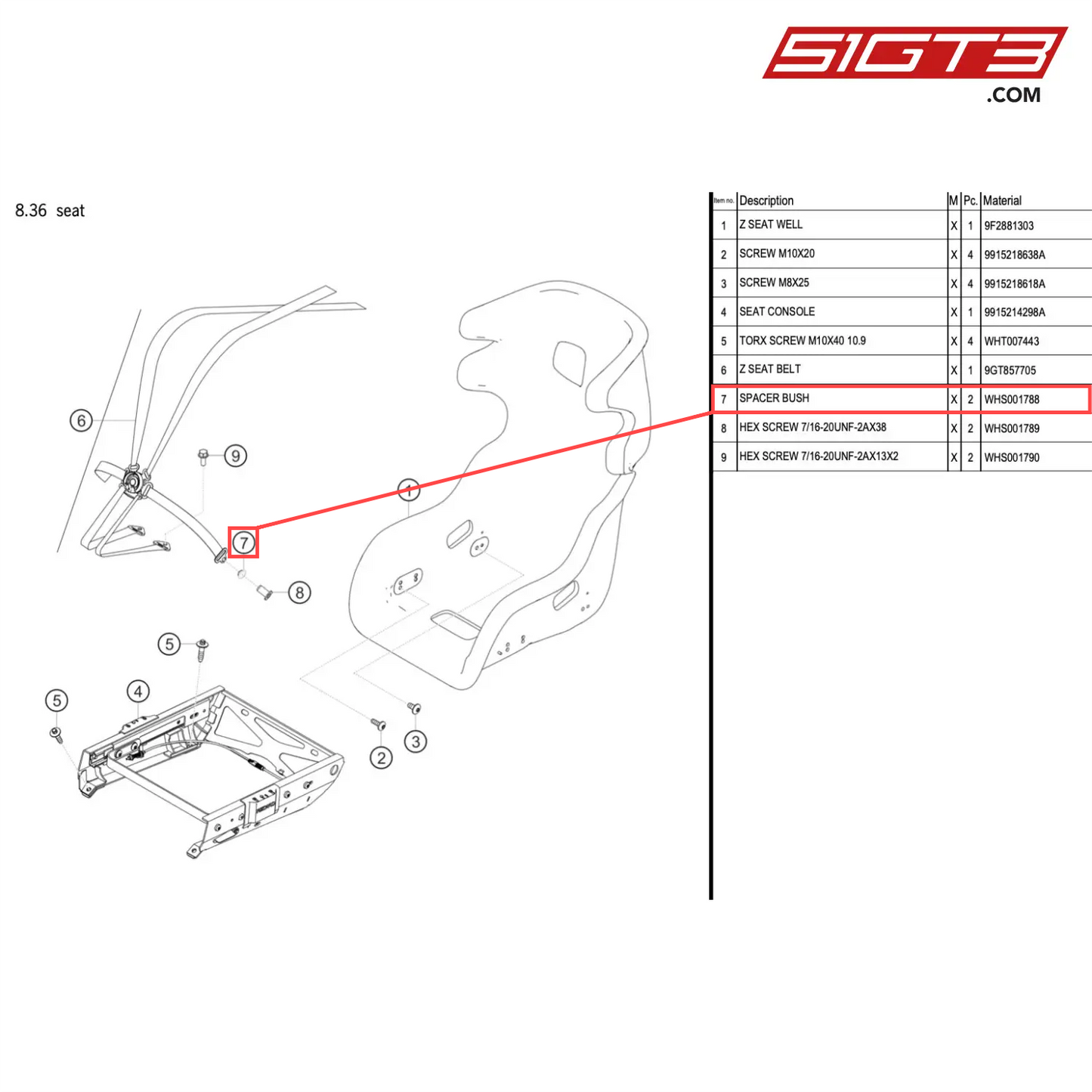 SPACER BUSH - WHS001788 [PORSCHE 718 Cayman GT4 RS Clubsport]