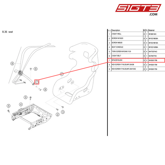 SPACER BUSH - WHS001788 [PORSCHE 718 Cayman GT4 RS Clubsport]