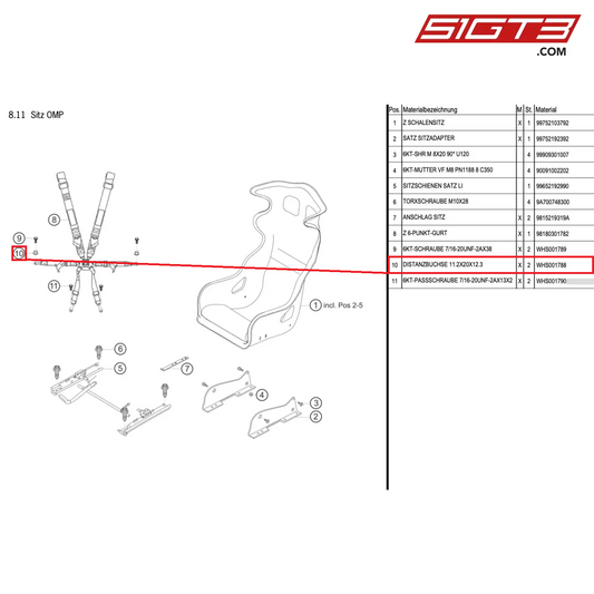 SPACER BUSH - WHS001788 [PORSCHE Cayman 981 GT4 Clubsport]