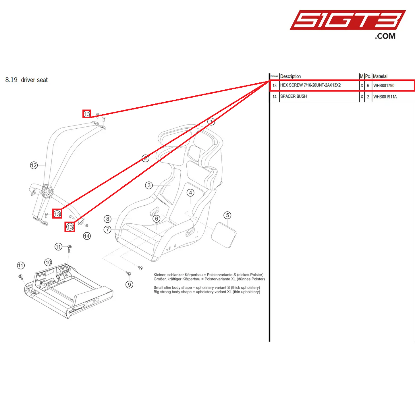 HEX SCREW 7/16-20UNF-2AX13X2 - WHS001790 [PORSCHE 911 GT3 Cup Type 992]