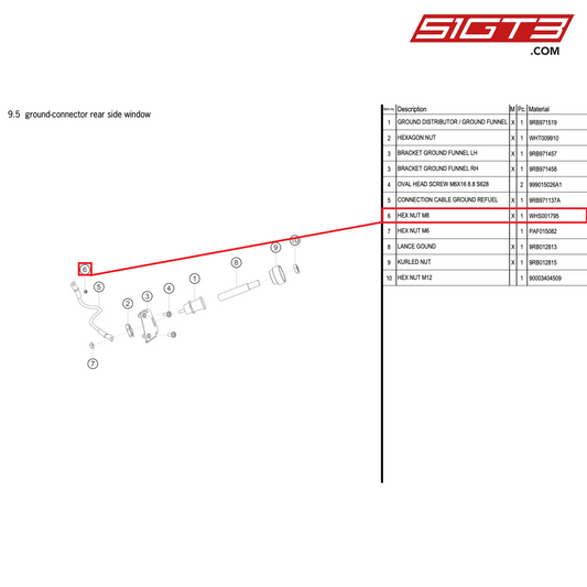 HEX NUT M8 - WHS001795 [PORSCHE 992.1 GT3 R]