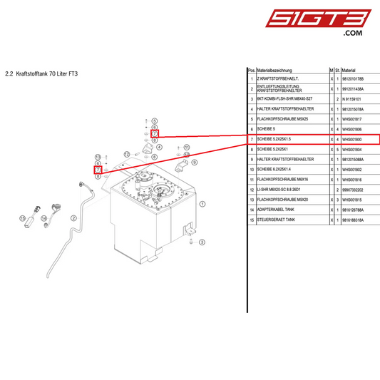 WASHER 5.2X25X1.5 - WHS001800 [PORSCHE Cayman 981 GT4 Clubsport]