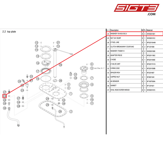 WASHER 19.4X33.5X2.3 - WHS001801 [PORSCHE 992.1 GT3 Cup]