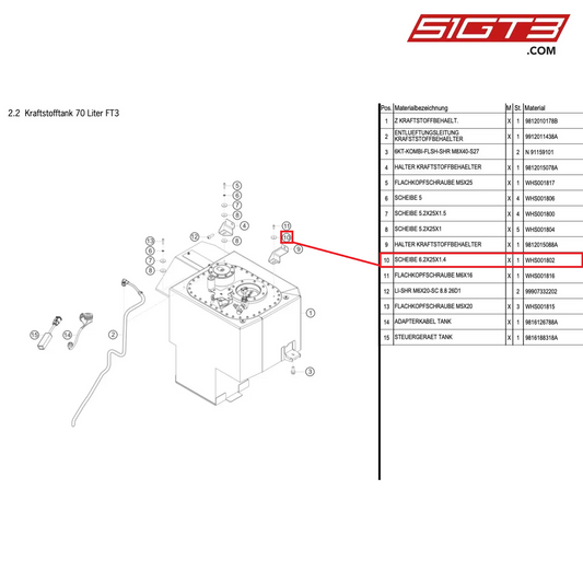 WASHER 6.2X25X1.4 - WHS001802 [PORSCHE Cayman 981 GT4 Clubsport]