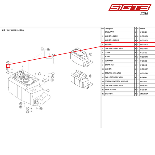 WASHER 5 - WHS001806 [PORSCHE 992.1 GT3 Cup]