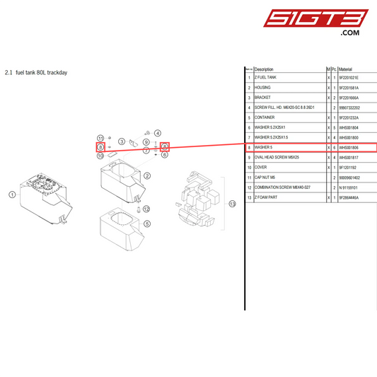 WASHER 5 - WHS001806 [PORSCHE 718 Cayman GT4 Clubsport]