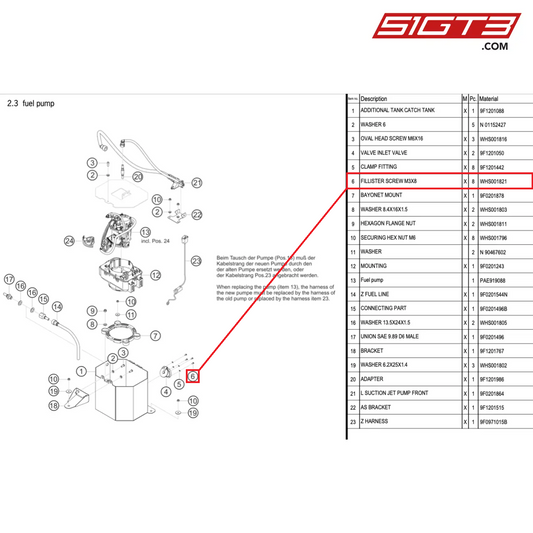 FILLISTER SCREW M3X8 - WHS001821 [PORSCHE 911 GT3 Cup Type 992]