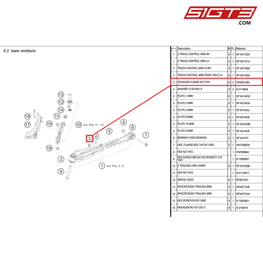 DADO ESAGONALE A FIANCO M10 - WHS001840 [PORSCHE 992.1 GT3 Cup]