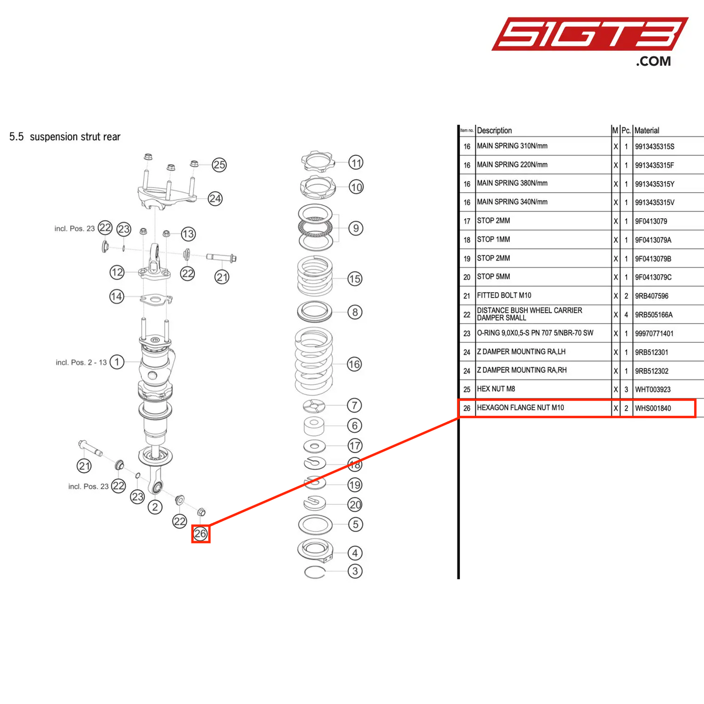 HEXAGON FLANGE NUT M10 - WHS001840 [PORSCHE 992.1 GT3 R]