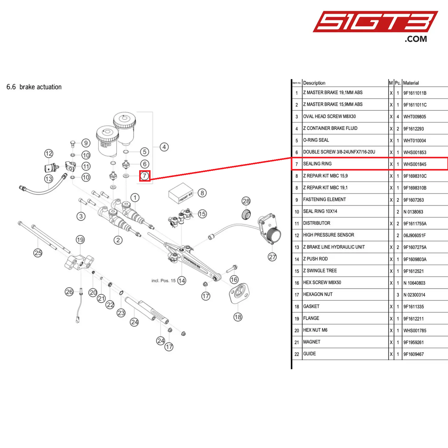 SEALING RING - WHS001845 [PORSCHE 911 GT3 Cup Type 992]