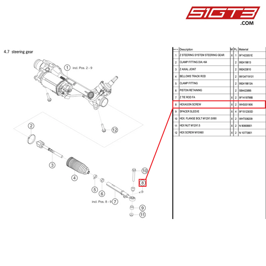 HEXAGON SCREW M6X20 - WHS001906 [PORSCHE 992.1 GT3 Cup]