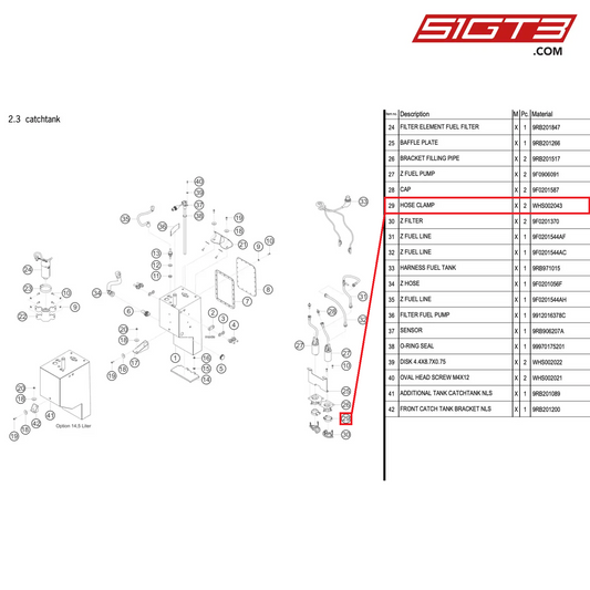 HOSE CLAMP - WHS002043 [PORSCHE 992.1 GT3 R]