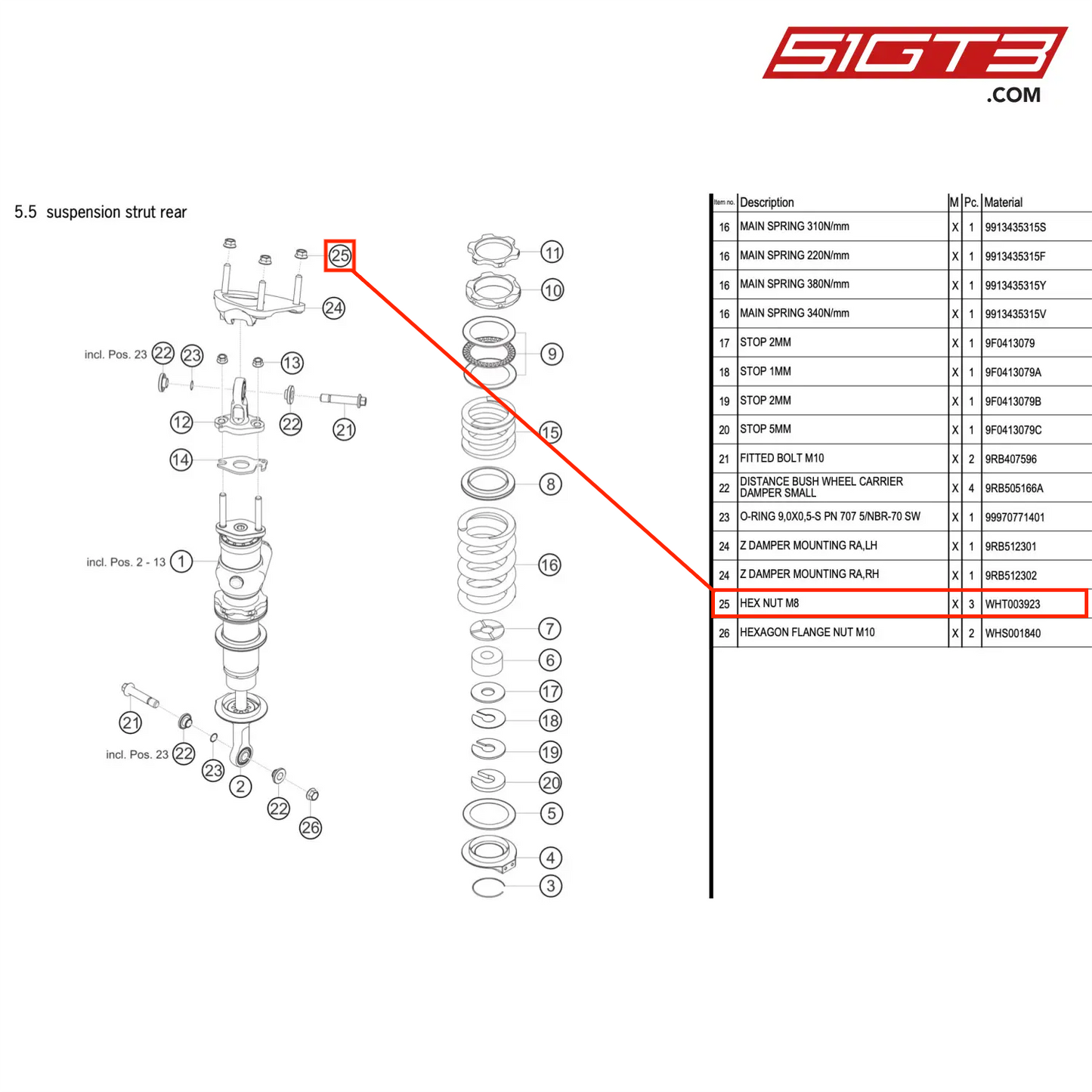 HEX NUT M8 - WHT003923 [PORSCHE 992.1 GT3 R]