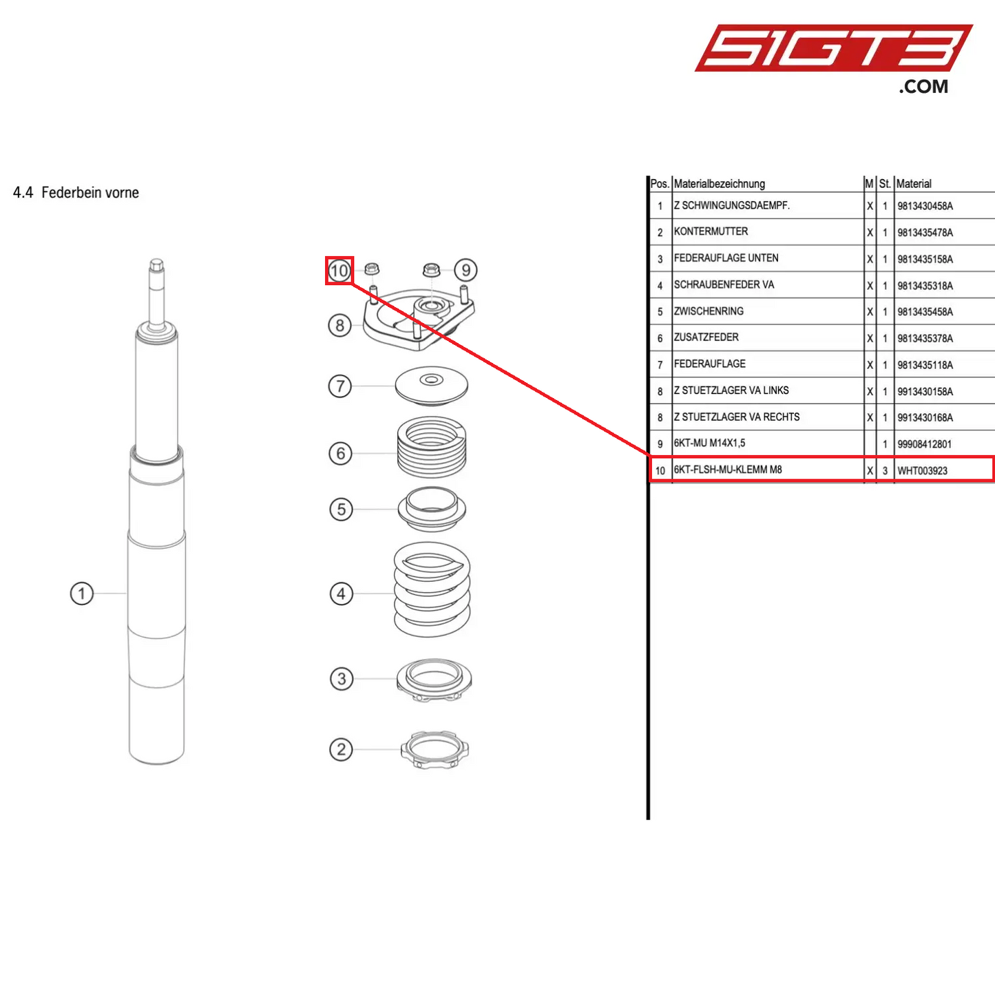 HEX NUT M8 - WHT003923 [PORSCHE Cayman 981 GT4 Clubsport]