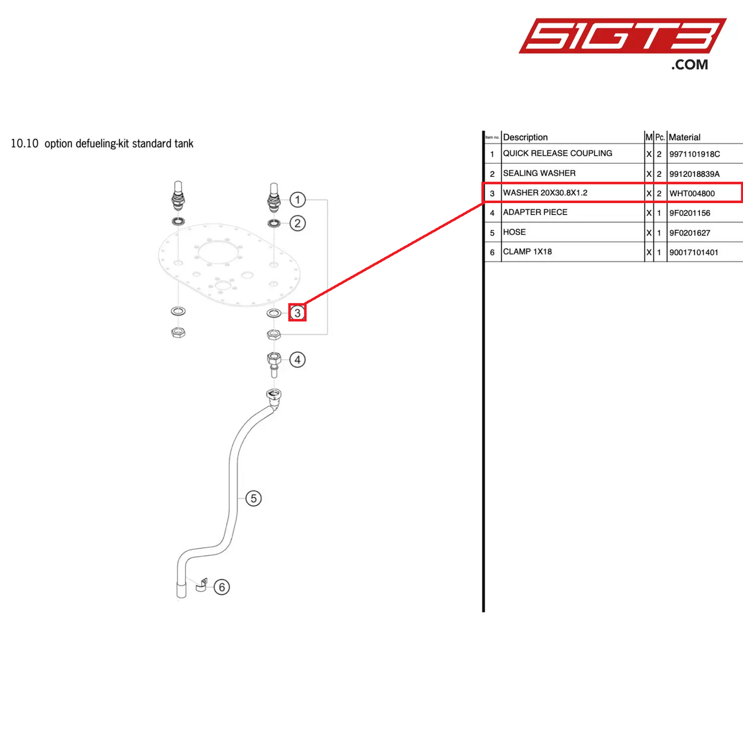 WASHER 20X30.8X1.2 - WHT004800 [PORSCHE 911 GT3 Cup Type 991 (GEN 2)]