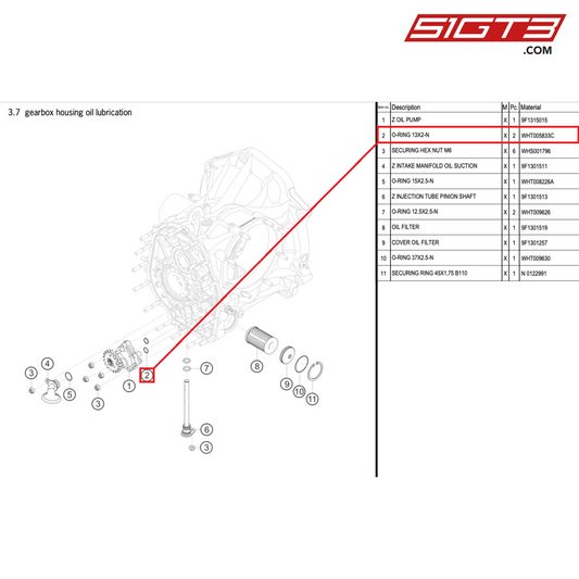 O-RING 13X2-N - WHT005833C [PORSCHE 992.1 GT3 Cup]