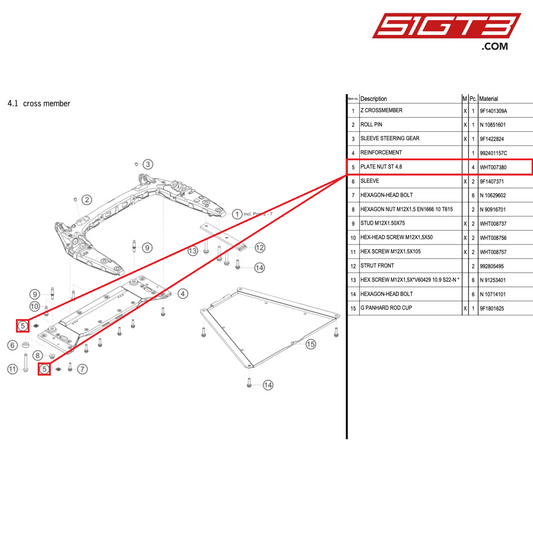 PLATE NUT ST 4,8 - WHT007380 [PORSCHE 992.1 GT3 Cup]