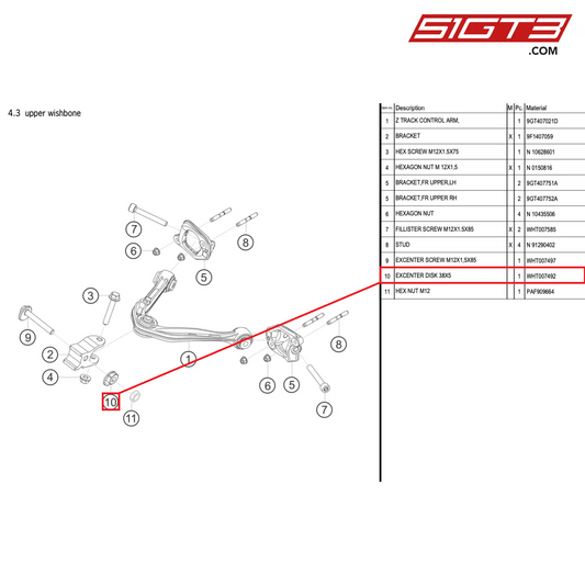 DISCO EXCÉNTRICO 38X5 - WHT007492 [PORSCHE 992.1 GT3 Cup]