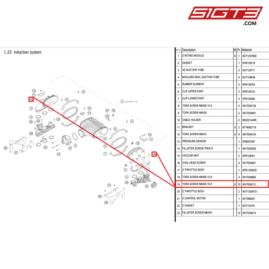 TORX SCREW M6X45 10.9 - WHT008131 [PORSCHE 992.1 GT3 Cup]