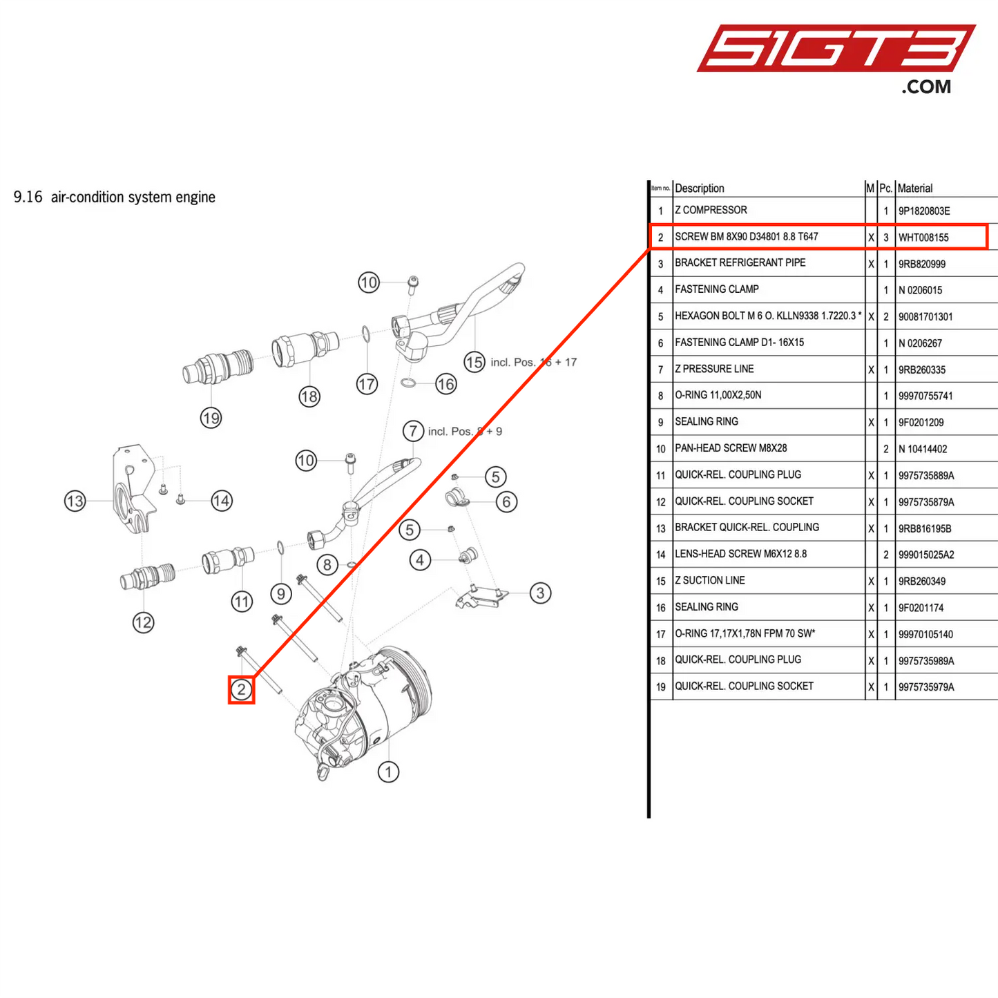 SCREW BM 8X90 D34801 8.8 T647 - WHT008155 [PORSCHE 992.1 GT3 R]