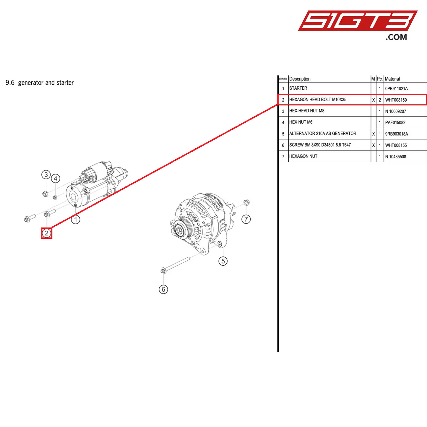 HEXAGON HEAD BOLT M10X35 - WHT008159 [PORSCHE 992.1 GT3 R]