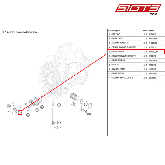 O-RING 15X2.5-N - WHT008226A [PORSCHE 992.1 GT3 Cup]