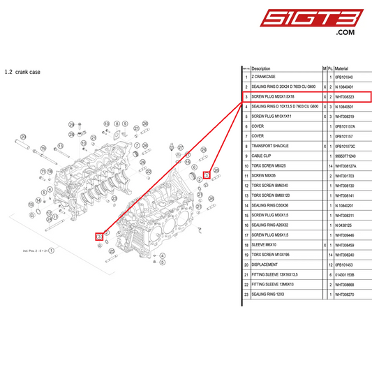 SCREW PLUG M20X1.5X18 - WHT008323 [PORSCHE 992.1 GT3 Cup]