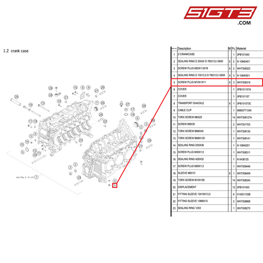 SCREW PLUG M10X1X11 - WHT008319 [PORSCHE 992.1 GT3 Cup]