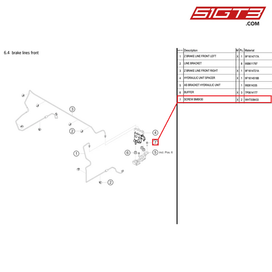 SCREW BM8X30 - WHT008433 [PORSCHE 911 GT3 Cup Type 992]