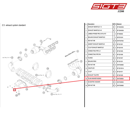 PLAIN WASHER 9X29X3 - WHT009504 [PORSCHE 992.1 GT3 Cup]