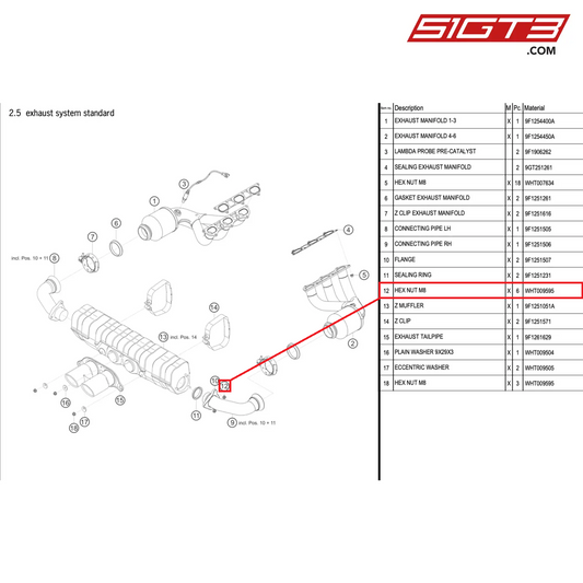 HEX NUT M8 - WHT009595 [PORSCHE 992.1 GT3 Cup]
