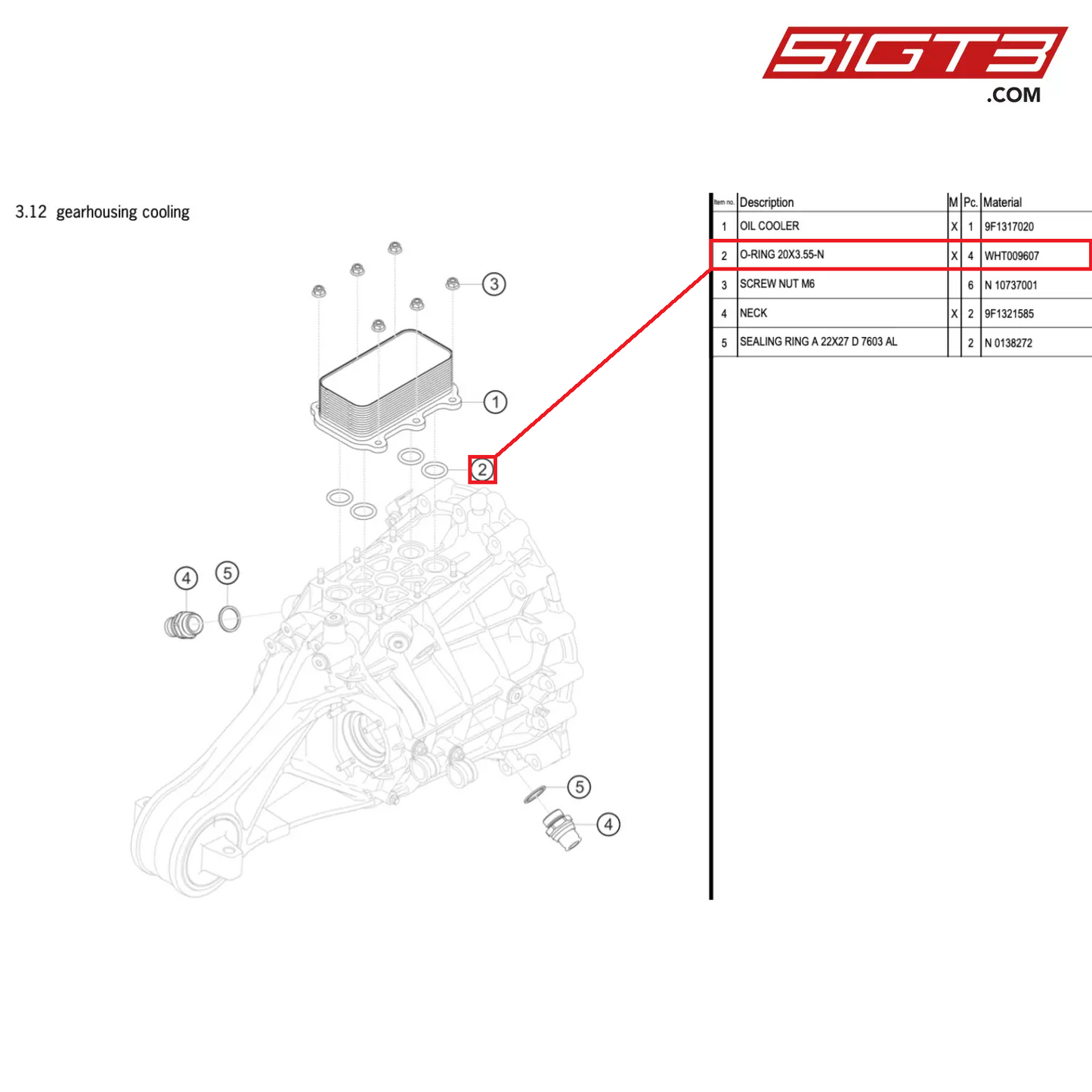 O-RING 20X3.55-N - WHT009607 [PORSCHE 911 GT3 Cup Type 992]