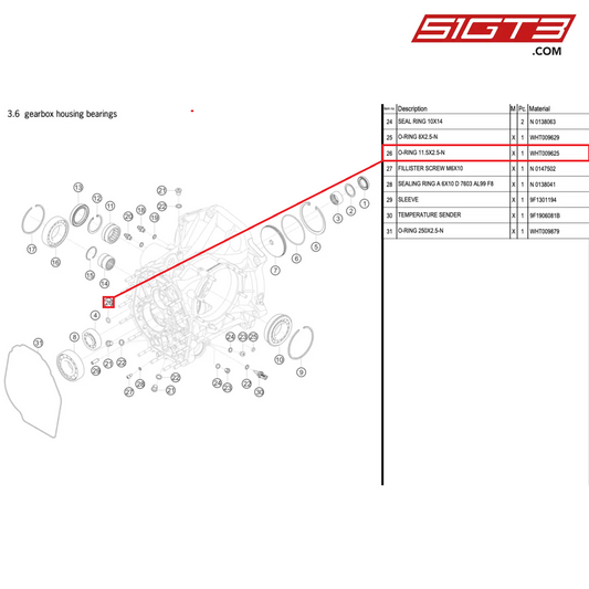 O-RING 11.5X2.5-N - WHT009625 [PORSCHE 992.1 GT3 Cup]