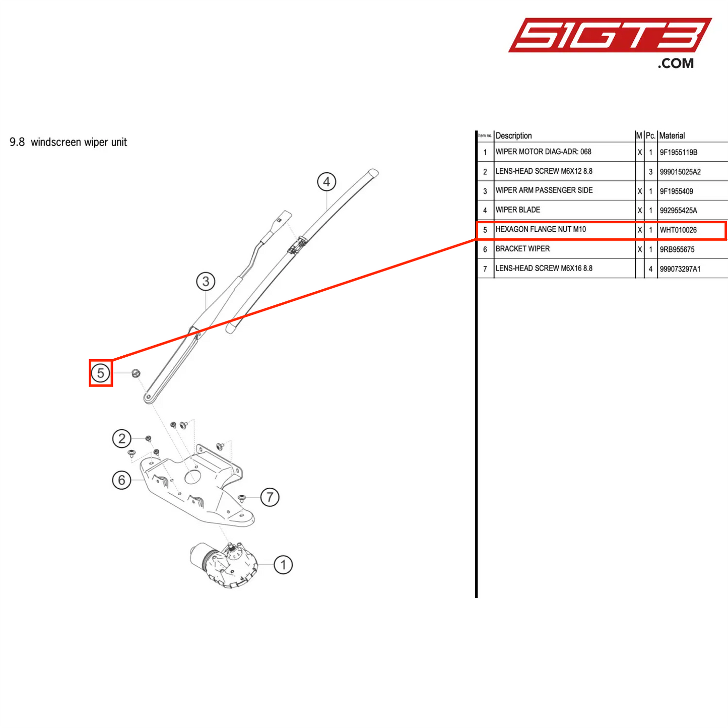 HEXAGON FLANGE NUT M10 - WHT010026 [PORSCHE 992.1 GT3 R]