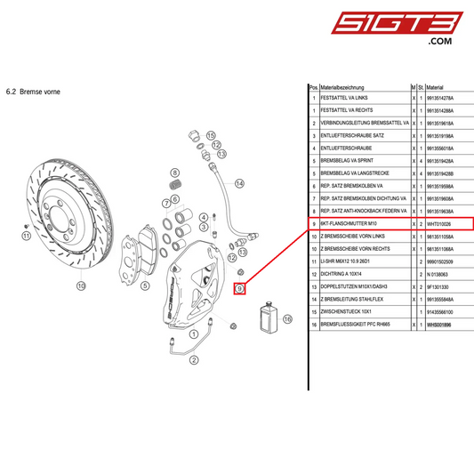 HEXAGON FLANGE NUT M10 - WHT010026 [PORSCHE Cayman 981 GT4 Clubsport]