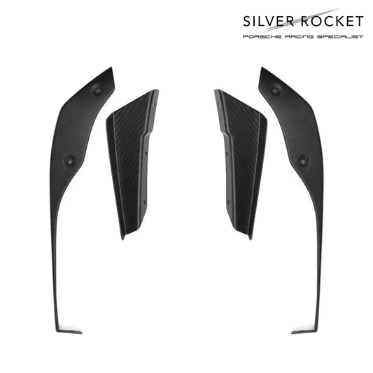 SilverRocket DRY CARBON FIBER CLUBSPORT DIVE PLANE & LOWER SIDE SPOILER [PORSCHE 718 GT4 / RS / Clubsport]