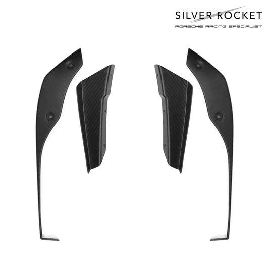 SilverRocket DRY CARBON FIBER CLUBSPORT DIVE PLANE & LOWER SIDE SPOILER - 9F2807161 / 9F2807162 / 9F2806583 / 9F2806584 [PORSCHE 718 GT4 Clubsport / 718 GT4 RS Clubsport]