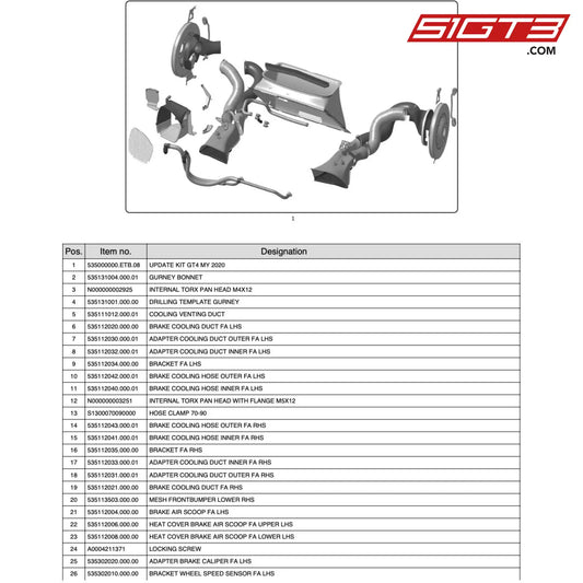 Adapter Brake Caliper Fa Rhs - 535302021.000.00 [Mercedes-Amg Gt4] Update Gt4 My 2020