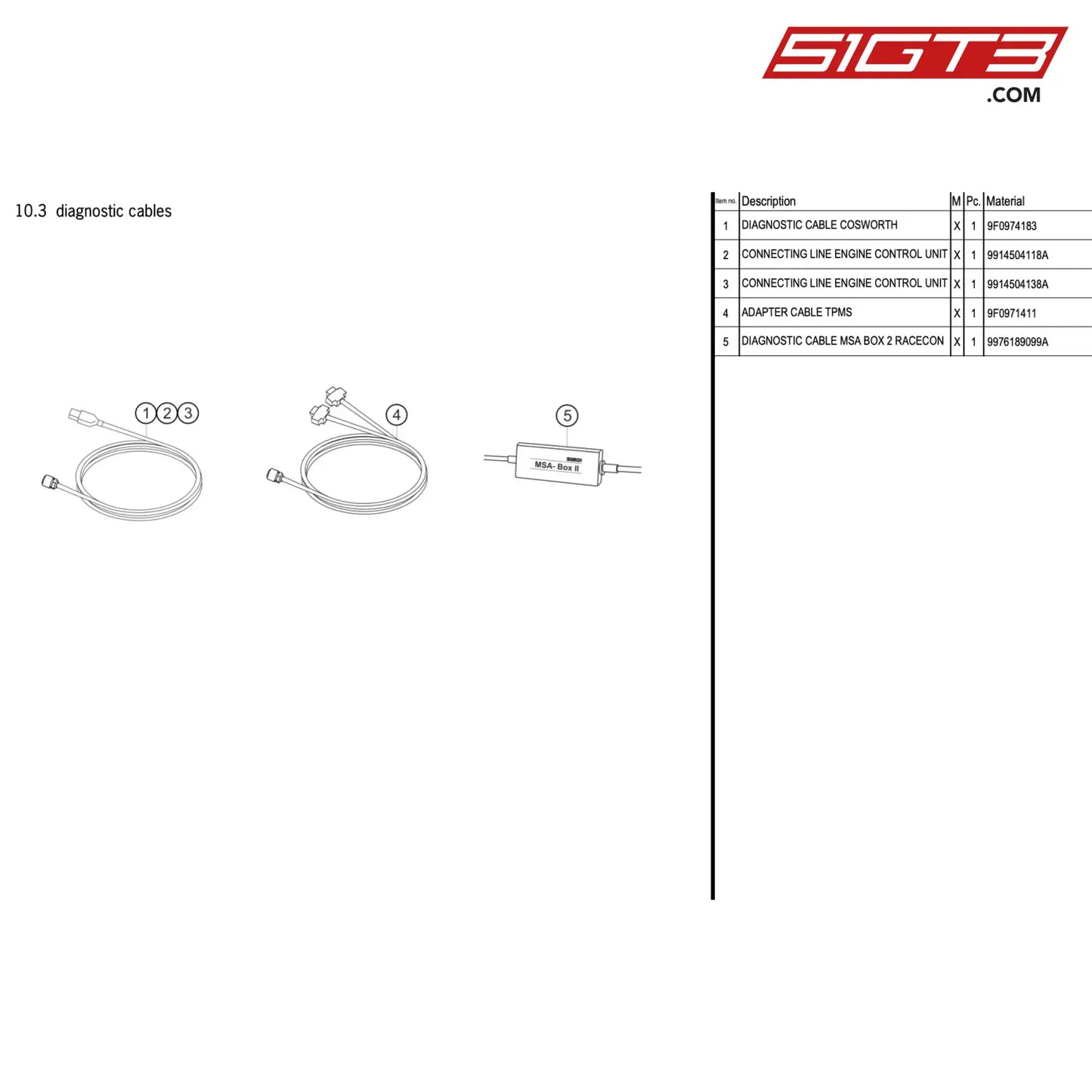 Adapter Cable Tpms - 9F0971411 [Porsche 911 Gt3 R Type 991 (Gen 2)] Diagnostic Cables