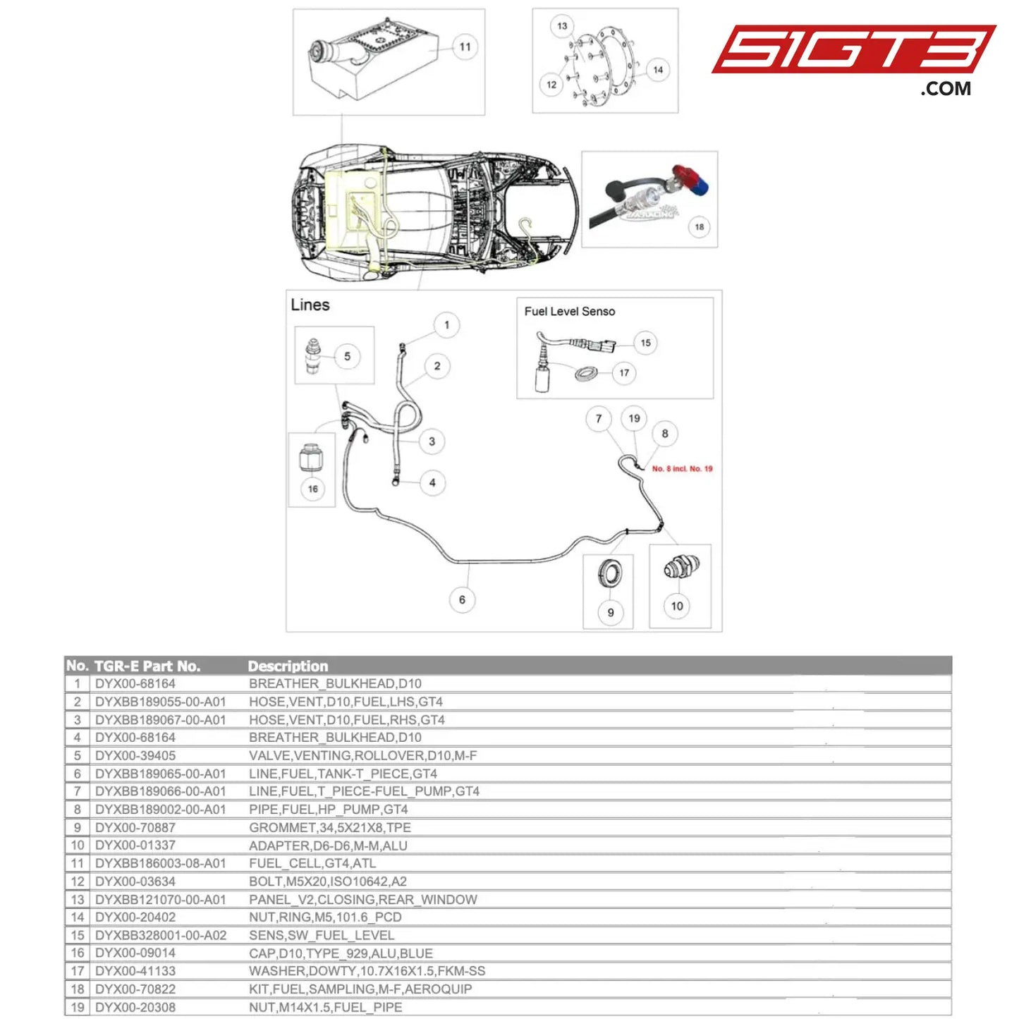 Adapter D6-D6 M-M Alu - Dyx00-01337 [Gr Supra Gt4 Evo] Fuel Cell + Lines