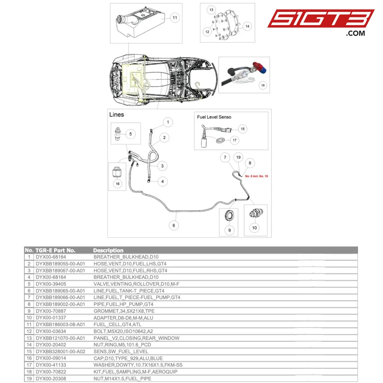 Adapter D6-D6 M-M Alu - Dyx00-01337 [Gr Supra Gt4 Evo] Fuel Cell + Lines