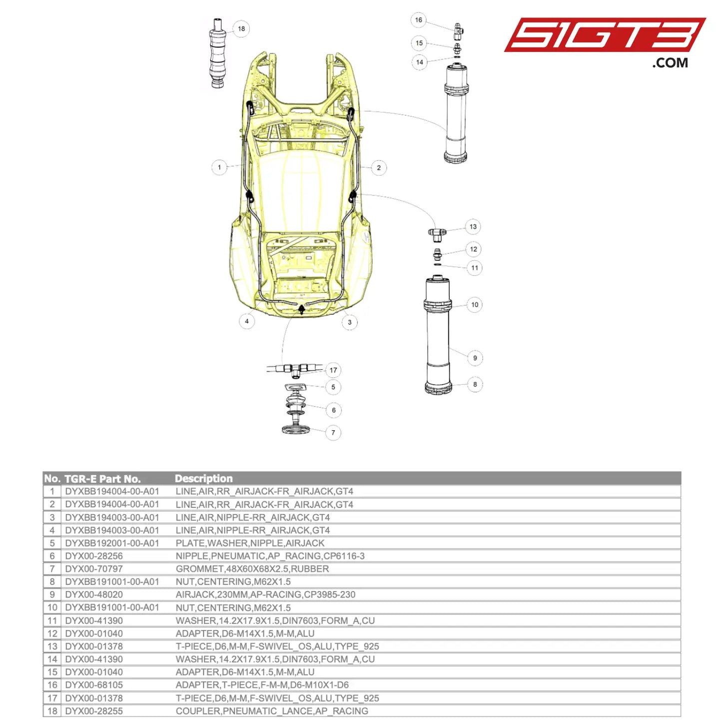 Adapter D6-M14X1.5 M-M Alu - Dyx00-01040 [Gr Supra Gt4 Evo] Air Jacks